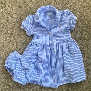 Ralph Lauren knit mesh Oxford dress. Baby girl size 12 months
